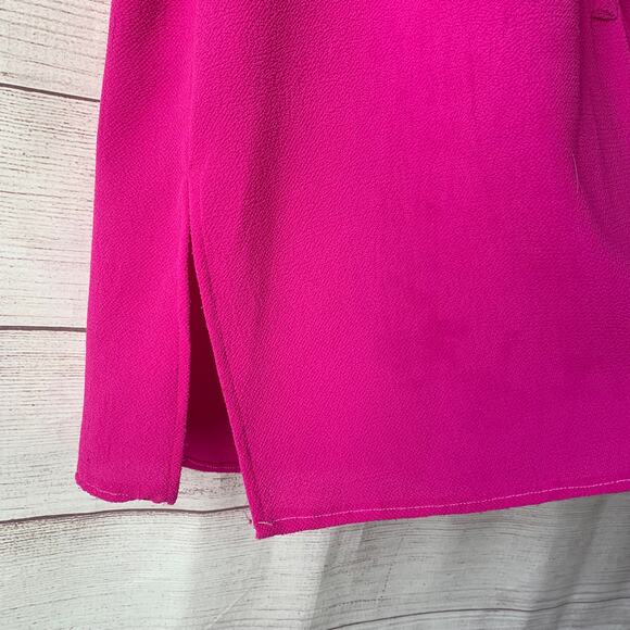 She & Sky Pink Sleeveless Blouse Partial Button Up Pocket Size Medium - Picture 7 of 16